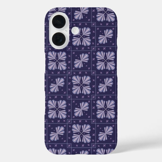 Geometric Flower Petals Abstract Repeat Pattern Case-Mate iPhone Case (Back)