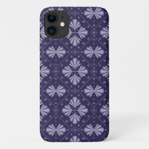 Geometric Flower Petals Abstract Repeat Pattern iPhone 11 Case