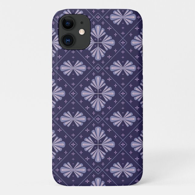 Geometric Flower Petals Abstract Repeat Pattern Case-Mate iPhone Case (Back)