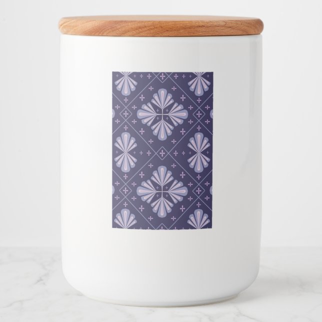 Geometric Flower Petals Abstract Repeat Pattern Food Label (Front)