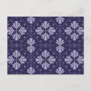 Geometric Flower Petals Abstract Repeat Pattern Holiday Postcard