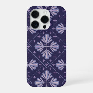 Geometric Flower Petals Abstract Repeat Pattern iPhone 16 Pro Case