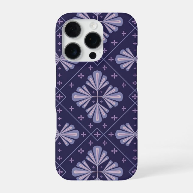 Geometric Flower Petals Abstract Repeat Pattern iPhone Case (Back)