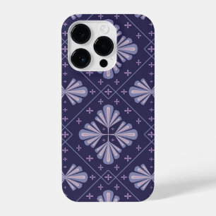 Geometric Flower Petals Abstract Repeat Pattern iPhone 14 Pro Case