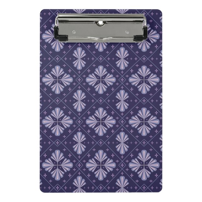 Geometric Flower Petals Abstract Repeat Pattern Mini Clipboard (Front)