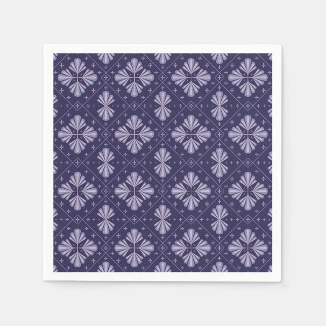 Geometric Flower Petals Abstract Repeat Pattern Napkin (Front)