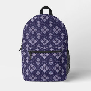 Geometric Flower Petals Abstract Repeat Pattern Printed Backpack