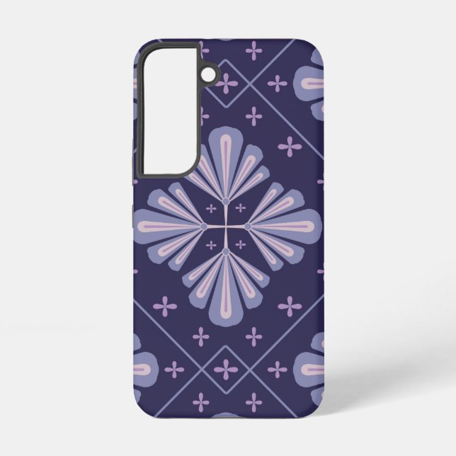 Geometric Flower Petals Abstract Repeat Pattern Samsung Galaxy S22 Case (Back)