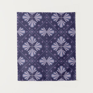 Geometric Flower Petals Abstract Repeat Pattern Tapestry