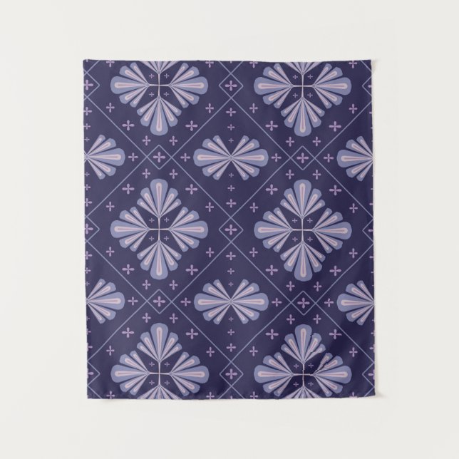 Geometric Flower Petals Abstract Repeat Pattern Tapestry (Front)