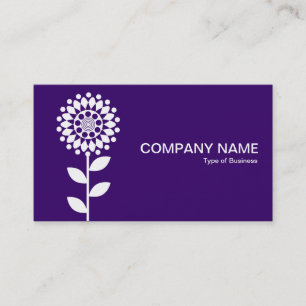 Geometric Flower - White on Dp Purple Business Card