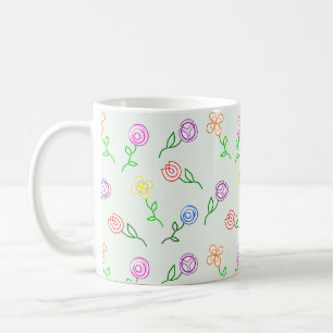 Geometric Flowers Coffee Mug