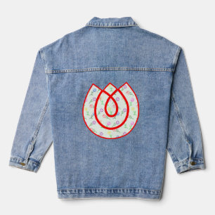 Geometric Flowers Denim Jacket