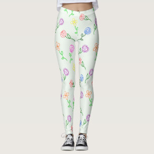 Geometric Flowers Leggings