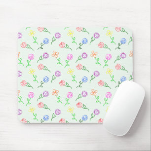 Geometric Flowers Mouse Pad
