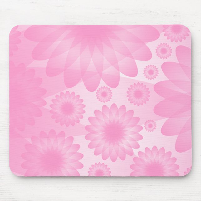 Geometric Flowers - Pink Mouse Pad (Front)