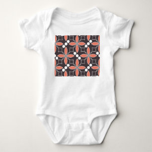Geometric flowers, vintage artistic pattern. baby bodysuit