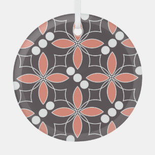 Geometric flowers, vintage artistic pattern. glass tree decoration