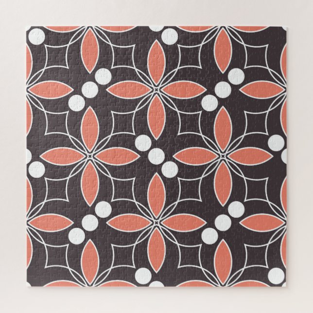 Geometric flowers, vintage artistic pattern. jigsaw puzzle (Vertical)