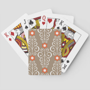 Geometric Flowers: Vintage Seamless Design Playing Cards