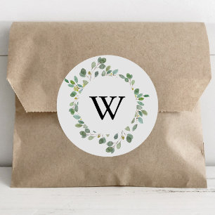 Geometric Foliage Monogram Wedding Envelope Seals