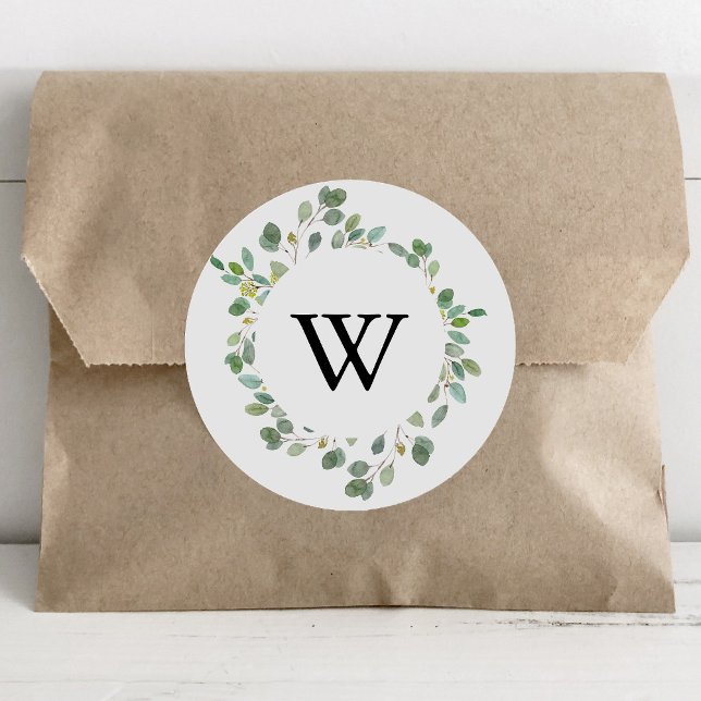 Geometric Foliage Monogram Wedding Envelope Seals (Creator Uploaded)