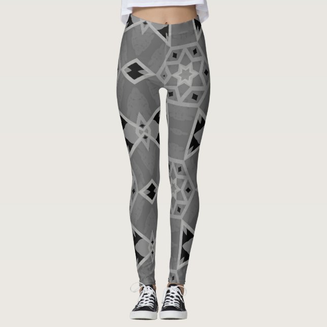 geometric folk pattern leggings (Front)