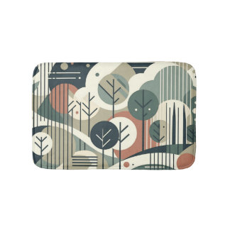 Geometric Forest Bath Mat
