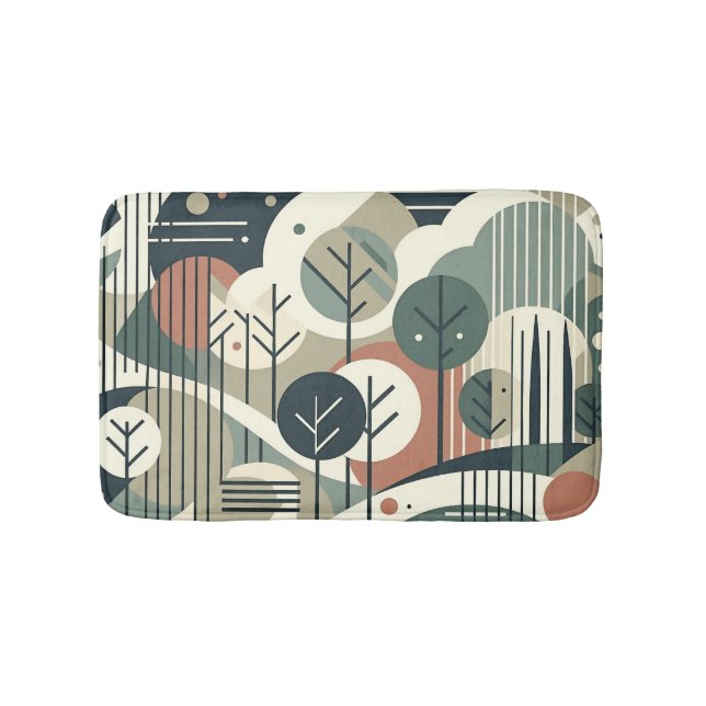 Geometric Forest Bath Mat (Front)
