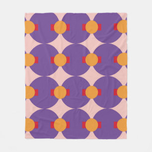 Geometric form retro pattern design vintage abstra fleece blanket