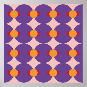 Geometric form retro pattern design vintage abstra poster