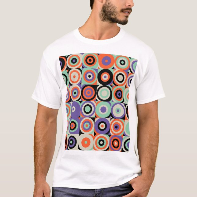Geometric Forms, Abstract Vintage Design. T-Shirt (Front)