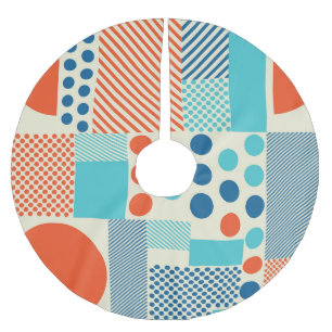Geometric Forms, Modern Art Pattern. Brushed Polyester Tree Skirt