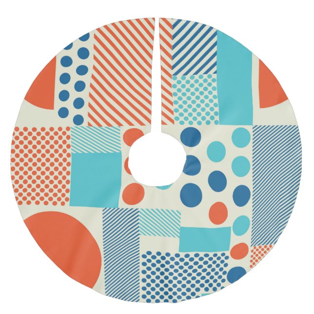 Geometric Forms, Modern Art Pattern. Brushed Polyester Tree Skirt (Front)
