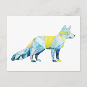 Geometric Fox Animal Postcard