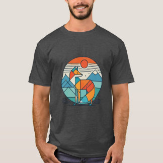 Geometric Fox Art – Modern Abstract Animal Design T-Shirt