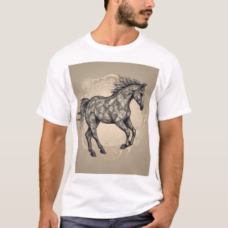 Geometric Fractal Horse T-Shirt Design