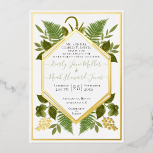 Geometric Frame Lucky In Love & Gold Wedding      