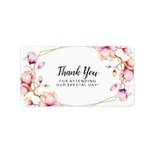 Geometric Frame Pink Magnolia Label