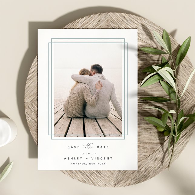 Geometric Frame | Vertical Photo Save The Date (Creator Uploaded)
