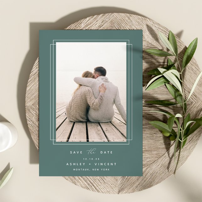 Geometric Frame | Vertical Photo Save The Date (Creator Uploaded)