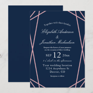 Geometric Frame Wedding Invitation
