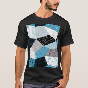 Geometric Freehand Drawing Patchwork Tiles T-Shirt