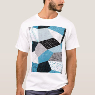 Geometric Freehand Drawing Patchwork Tiles T-Shirt