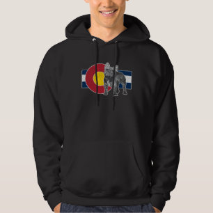 Geometric French Bulldog Colorado Flag  Frenchie Hoodie
