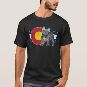 Geometric French Bulldog Colorado Flag  Frenchie T-Shirt