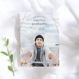 Geometric Full Photo Graduation Announcement