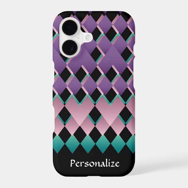 Geometric Fun Pink and Purple Colours (Back)