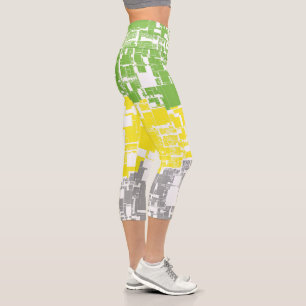 Geometric Funky Abstract Lithromantic Pride Flag Capri Leggings