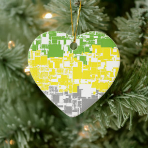 Geometric Funky Abstract Lithromantic Pride Flag Ceramic Ornament